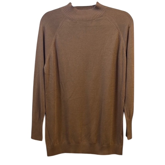 Eloquii Tan Cowl Neck Sweater with Relaxed Fit - Picture 1 of 4